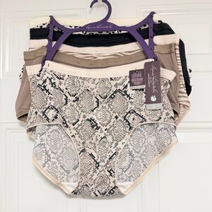 Gloria Vanderbilt Women’s 5-Pack Microfiber Briefs - Snake Print & Neutrals